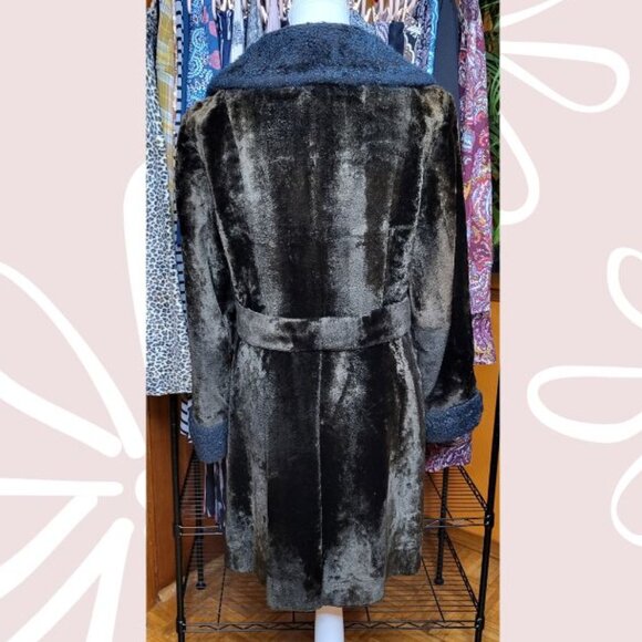 *RARE* GRAFF CALIFORNIA WEAR Vintage Crushed Velvet Coat Chocolate Brown… - Picture 2 of 9